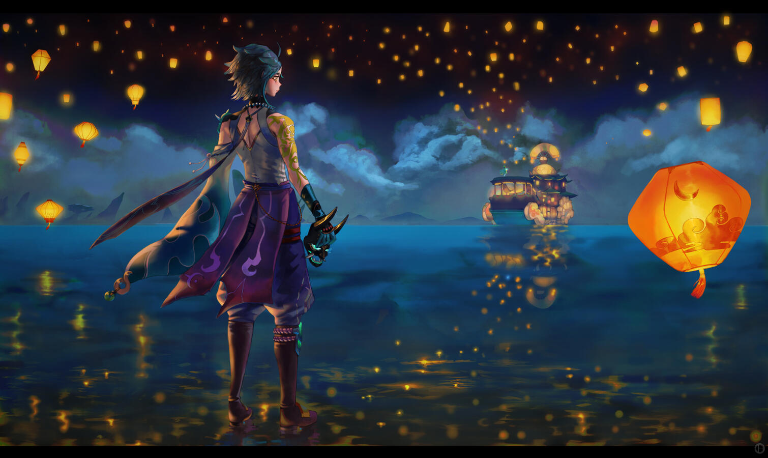 genshin impact art event sea of lights